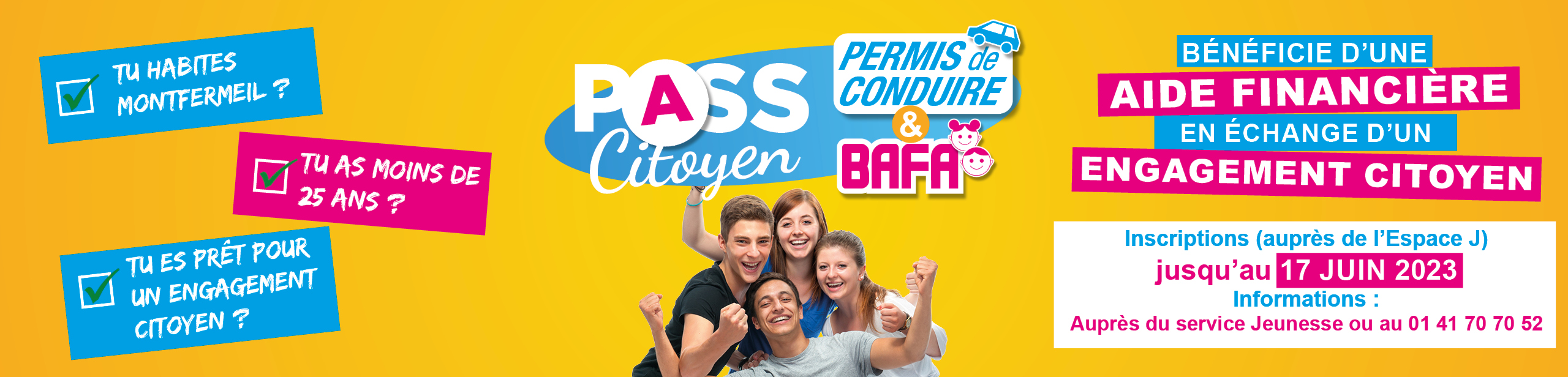 PASS Citoyen : aide au BAFA et Permis de conduire